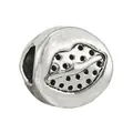 Vintage silver heart charm with lip relief and black dots for DIY bracelet jewelry - Lips Polka Dot Round Style (44)