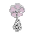 Pink enamel flower charm with sparkling crystals for DIY fashion jewelry bracelets - Pink Enamel Flower (1)