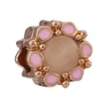 Pink flower charm with cat eye stone and enamel petals for custom bracelets - Pink Flower Cat Eye Style (10)