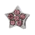 Star-shaped silver charm bead with pink crystals and beaded edges for DIY jewelry - Rhinestone Star (3)