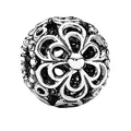Oxidized s925 silver daisy leaf hollow charm bead for DIY bracelets and necklaces - Hollow Six-Petal Flower Ball Style (4)