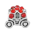 Silver pumpkin carriage charm with sparkling red rhinestones for DIY bracelets - Pumpkin Carriage Charm