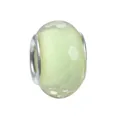 Light green faceted bead with silver end caps for DIY jewelry making and bracelets - Light Green Faceted Style