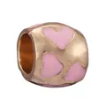 Champagne gold heart bead charm with pink enamel for DIY bracelet making - Gold Pink Heart Style (20)