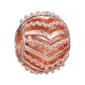 Rose gold spherical charm with chevron patterns for DIY bracelet jewelry - V-Shape Striped Sphere Decorative Bead (35)
