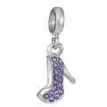 Silver high heel charm with purple crystals for DIY charm bracelets and necklaces - Purple High Heel (12)