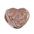 Abalorio de corazón en oro rosa con relieve geométrico para pulseras de joyería DIY - Especificación Normal / Corazón de Patrón Radiante Hueco (018) / Rosa oro