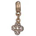 Charm a quadrifoglio in lega placcata oro con zirconi brillanti incastonati - Gancio a Foro Largo Fiore a Quattro Petali Pavé Oro (43)