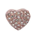 Rose gold heart-shaped charm bead with sparkling pavé crystals for DIY bracelets - Full 3D Pave Heart Bead (38)
