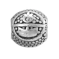 Retro S925 silver round daisy bead with embossed textures and totem engraving - Totem Hollow Polka Dot Style (11)
