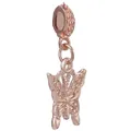 Abalorio de mariposa en oro rosa con relieve calado para pulseras de abalorios - Especificación Normal / Colgante de Mariposa Hueco (037) / Rosa oro