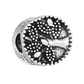 Antique S925 silver tree of life charm bead with dot textures for DIY bracelets - Vintage Tree of Life Style (13)