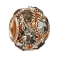 Rose gold spherical bead with clear gemstones for DIY charm bracelets and jewelry - Rose Gold Large Hole Gem Sphere Bead (41)