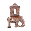 Abalorio de elefante en oro rosa con detalle de torre para pulseras y joyas DIY - Especificación Normal / Santuario de Elefante Folclórico (028) / Rosa oro