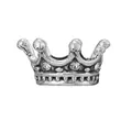 Vintage silver crown charm bead with sparkling rhinestones for DIY jewelry bracelets - Vintage Crown