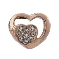 Rose gold heart charm featuring double hearts and pavé set crystals for DIY bracelets - Double Heart Nested Pave Gem Accessory (44)