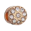 Rose gold round flower charm with sparkling white cubic zirconia for DIY bracelets - Normal Specification / Rose Gold Flower Cluster Style (26)