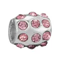 DIY silver cylinder charm with pink cubic zirconia crystals for charm bracelets - Pave Cylinder (17)