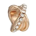 Charm a torsione in oro rosa con scintillanti pietre di zirconia bianca per bracciali - Perla in Strass Croce Geometrica Oro Rosa (20)