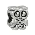 Charm a forma di gufo in argento vintage con finitura antica per bracciali - taglia standard / Stile Gufo (24)