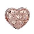 Abalorio de corazón oro rosa con mini relieves para pulseras personalizadas - Especificación Normal / Pequeño Relieve de Corazón 3D (017) / Rosa oro