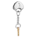 Silver and gold two-tone heart lock and key charm pendant for DIY bracelets - Heart Lock and Key Two-tone Pendant