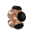 Rose gold DIY charm bead with sparkling black rhinestones for bracelets and jewelry - Cylindrical Four-Stone Charm (4)