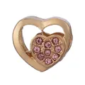 Golden heart charm with pink rhinestones and hollow design for DIY jewelry making - Normal Specification / Gold Nested Pink Heart Style (25)