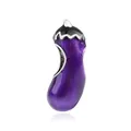 Deep purple eggplant charm with silver details and black enamel for DIY bracelets - Purple Eggplant Style (12)