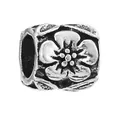 Vintage S925 silver daisy flower charm with oxidized finish for DIY bracelets - Five-Petal Flower Relief Oxidized Style (23)