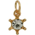 Golden starburst charm with sparkling central zircon and brushed metal finish - Gold Hexagram Zircon Pendant