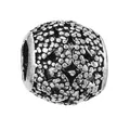 Retro S925 silver charm bead featuring intricate granulation and hollow cross floral patterns - Granular Hollow Cross Flower Style (27)
