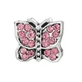 Silver butterfly charm with pink rhinestones for DIY bracelets and jewelry making - Standard Spec / Pink Butterfly (3)