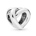 Silver-toned hollow heart charm with intricate intertwined knot design for DIY bracelets - Intertwined Knotted Heart (15)