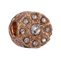 Rose gold flower charm with clear zircons and openwork design for DIY bracelets - Rose Gold Hollow Radiant Flower Bead (4) / Rose Gold