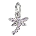 Exquisite silver dragonfly charm with purple rhinestones and lobster clasp for bracelets - Dragonfly Pave Dangle (31)