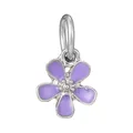 Taro purple enamel flower charm with silver core for DIY jewelry bracelets - Purple Enamel Flower (32)
