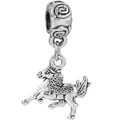 Vintage silver horse charm bead with traditional coin pattern for DIY bracelets - Normal Specification / Antique Silver Coin Horse (024)