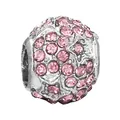 DIY bead charm for bracelets with pink crystals and silver star outline accents - Pave Star Sphere (27)