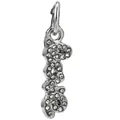 Sparkling silver plated letter pendant with cubic zirconia for DIY bracelets - Silver Artistic Letter Crystal Pendant (041)