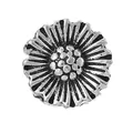 Oxidized silver daisy charm with detailed petals and textured center for DIY bracelets - Daisy Sunflower Granular Stamen Style (31)