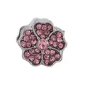 Silver bead charm in pink five-petal flower shape with crystal pavé stones - Standard Spec / Pink Pavé Five-petal Flower (6)