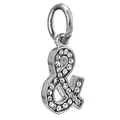 Silver ampersand charm with sparkling pavé crystals for DIY bracelets and necklaces - 013 / Normal Specification