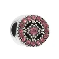 Silver bead charm with pink and purple crystals for DIY charm bracelets - Standard Spec / Pink Purple Concentric Bead (7)