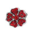 Silver flower charm with red rhinestones for DIY bracelets and jewelry making - Standard Spec / Red Pavé Five-petal Flower (8)