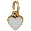 Golden heart-shaped charm with white enamel center for DIY jewelry making - Gold Edge White Enamel Heart Pendant