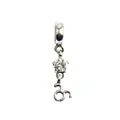 Silver zodiac charm pendant with sparkling star-set zircon for DIY jewelry making - Taurus