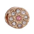 Rose gold bead charm with center pink zircon and clear snowflake crystal inlay - Normal Specification / Gold Pink Rhinestone Radial Style (27)