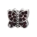 Silver butterfly charm bead with vibrant red rhinestones for DIY charm bracelets - Standard Spec / Dark Red Rhinestone Butterfly (11)