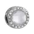 Silver crown charm with central faceted stone and halo pave settings for DIY bracelets - 038 / Normal Specification